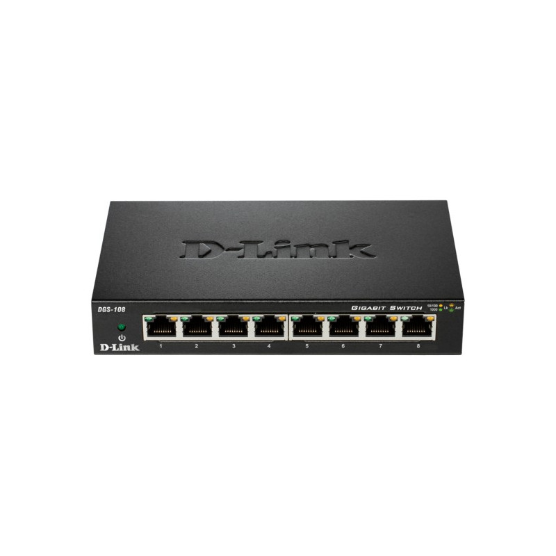 D-LINK DGS-108 Switch, 8-Port, Gigabit Ethernet